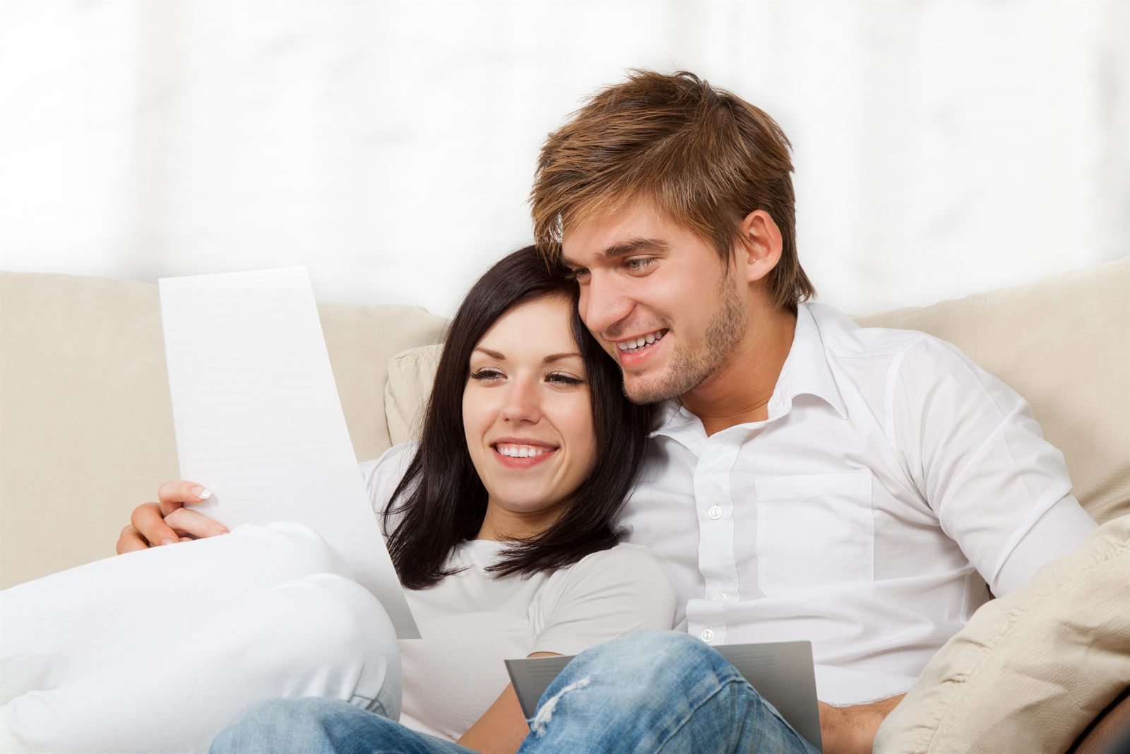 Young couple together considering their options