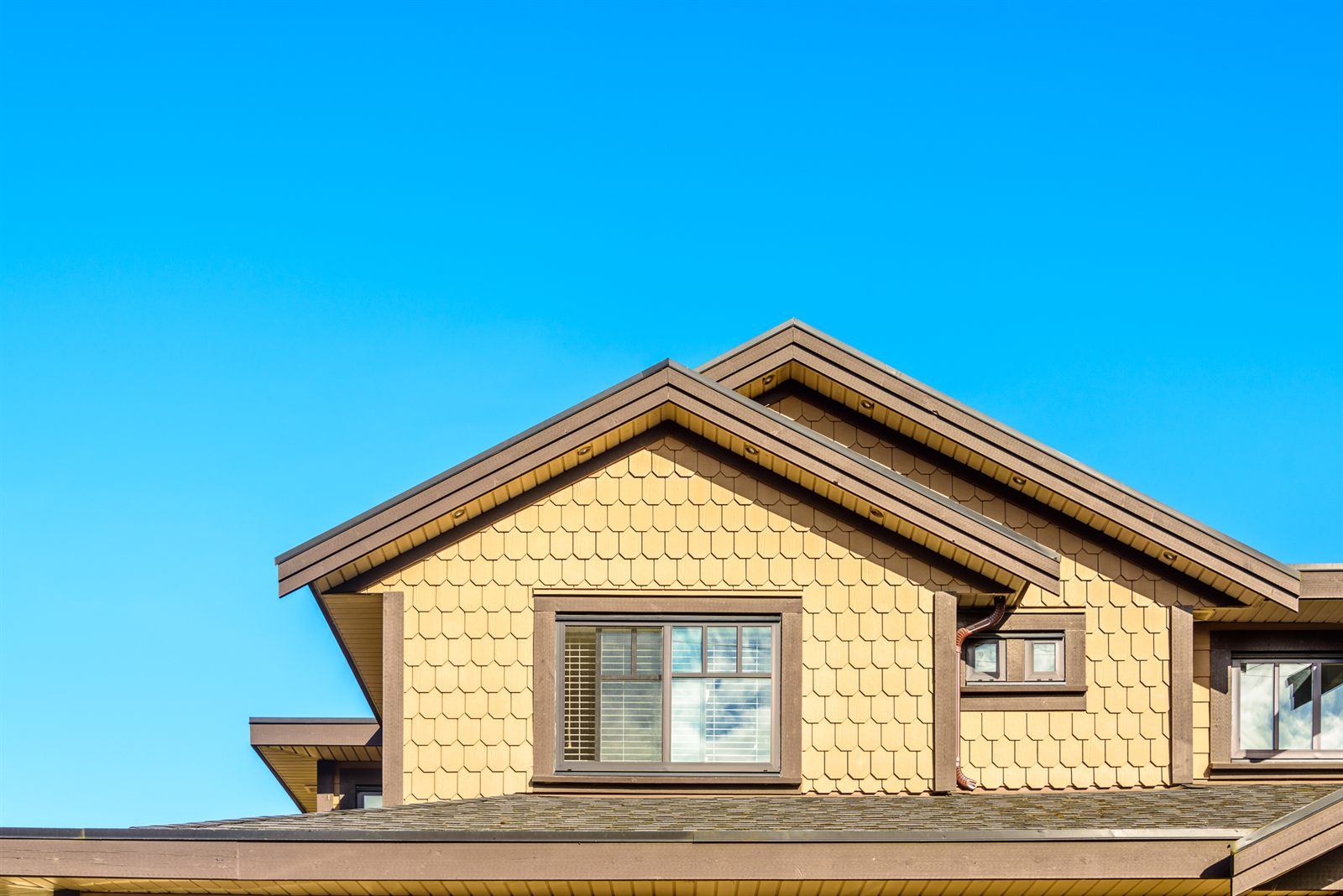 Newly shingled roof on a residential home