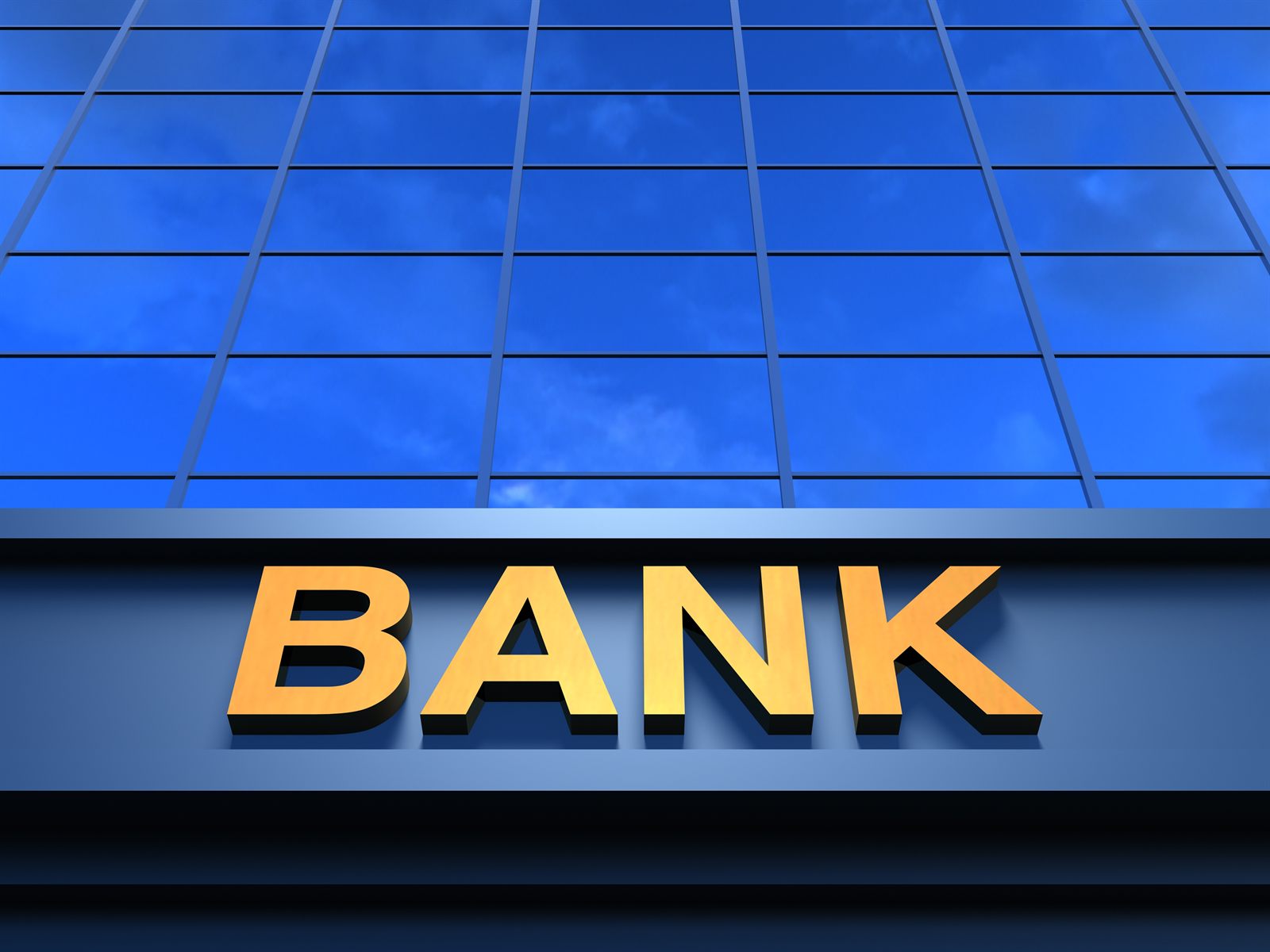 Traditional bank building facade