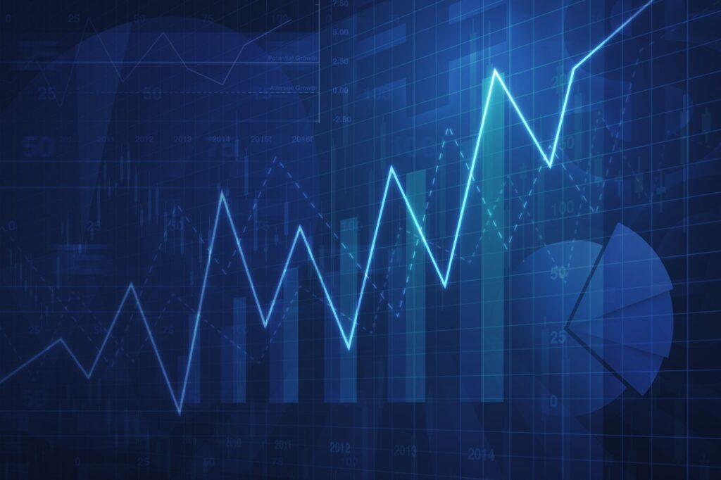 Financial chart showing rate movement