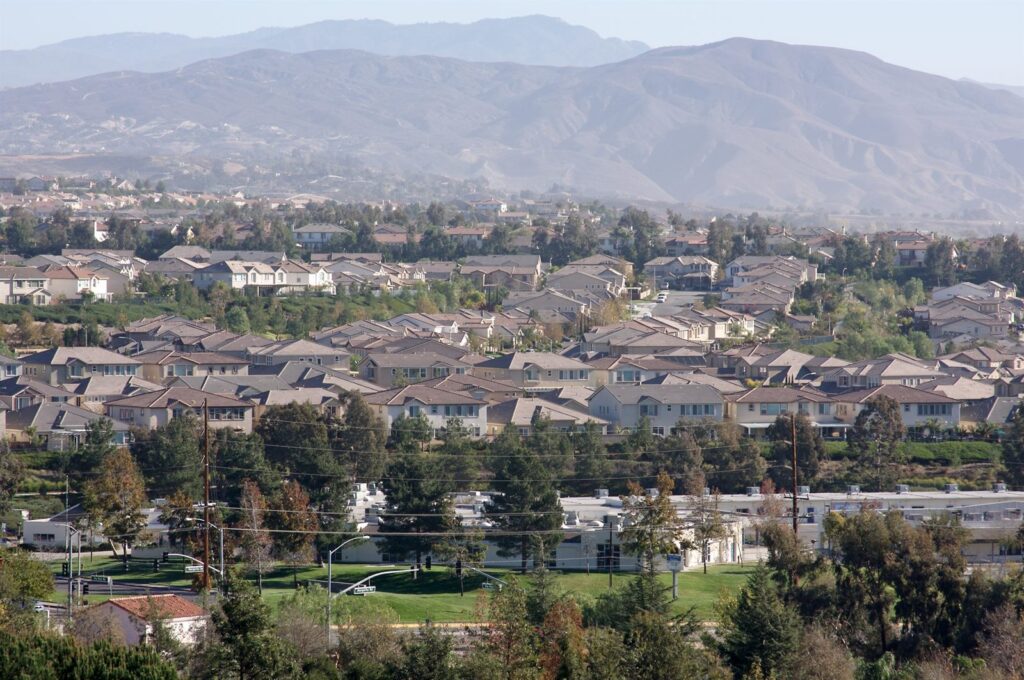 Contemporary suburban neighborhood street